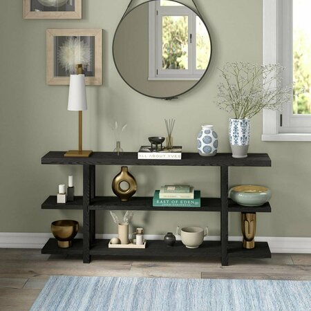 HUDSON&CANAL Acosta 64 Wide Rectangular Console Table in Black Grain AT1851